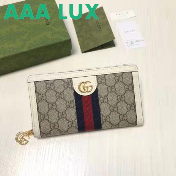 Replica Gucci Unisex Ophidia Card Case Wallet Web Beige Ebony GG Supreme Canvas 3