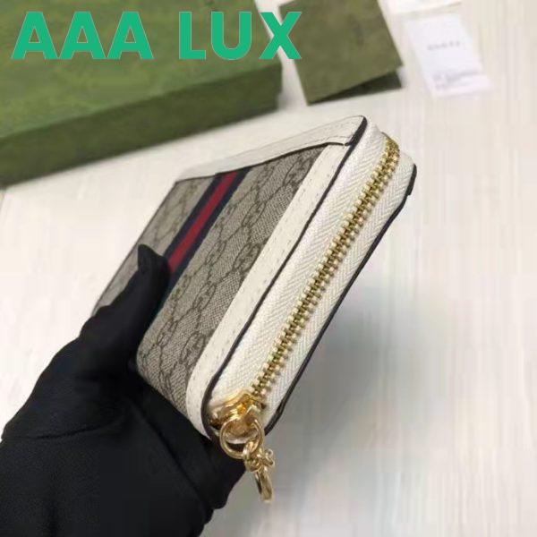Replica Gucci Unisex Ophidia Card Case Wallet Web Beige Ebony GG Supreme Canvas 8