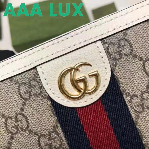 Replica Gucci Unisex Ophidia Card Case Wallet Web Beige Ebony GG Supreme Canvas 10