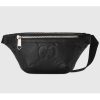 Replica Gucci Unisex Jumbo GG Small Belt Bag Black Leather Zip Closure