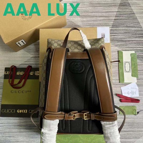 Replica Gucci Unisex Medium Backpack Interlocking G Beige Ebony GG Supreme Canvas 6