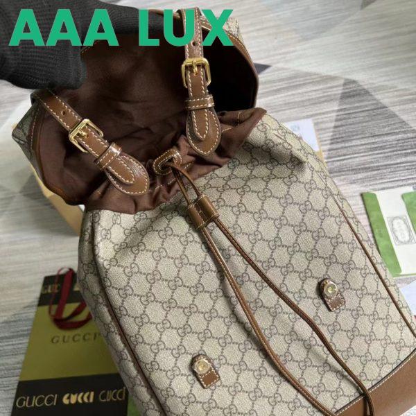 Replica Gucci Unisex Medium Backpack Interlocking G Beige Ebony GG Supreme Canvas 7