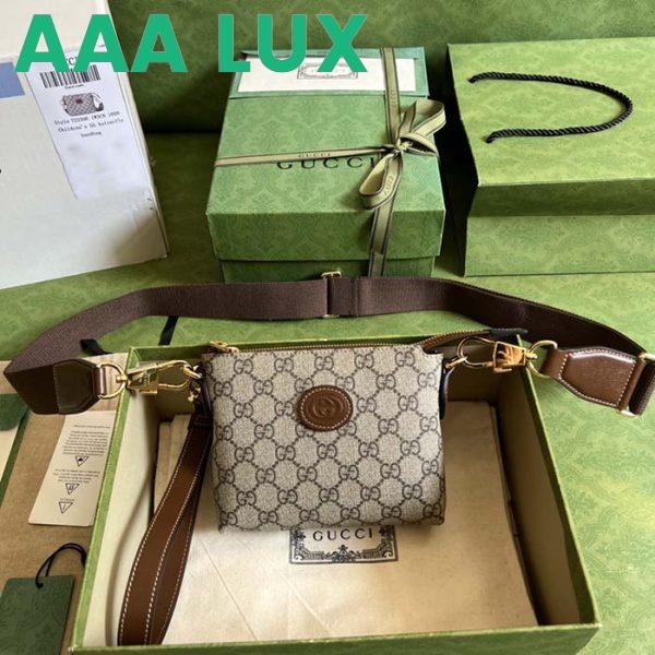 Replica Gucci Unisex Messenger Bag Interlocking G Beige GG Supreme Canvas 3