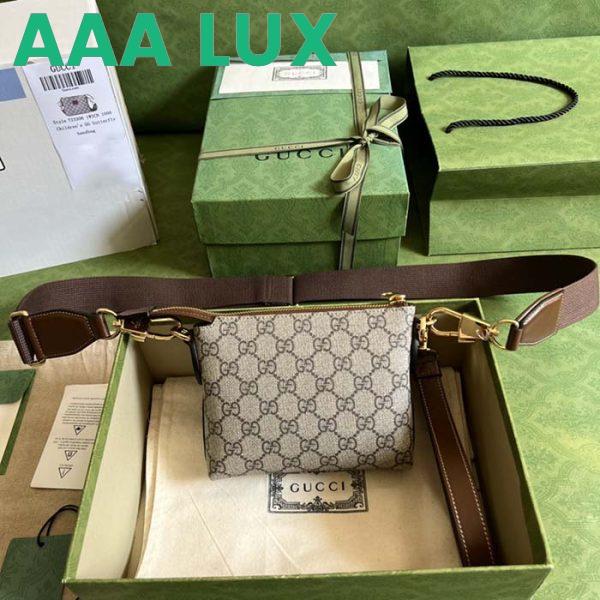 Replica Gucci Unisex Messenger Bag Interlocking G Beige GG Supreme Canvas 4