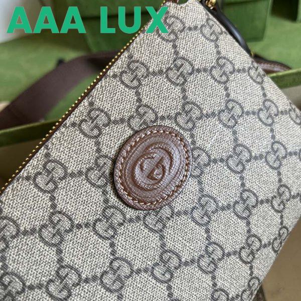 Replica Gucci Unisex Messenger Bag Interlocking G Beige GG Supreme Canvas 7