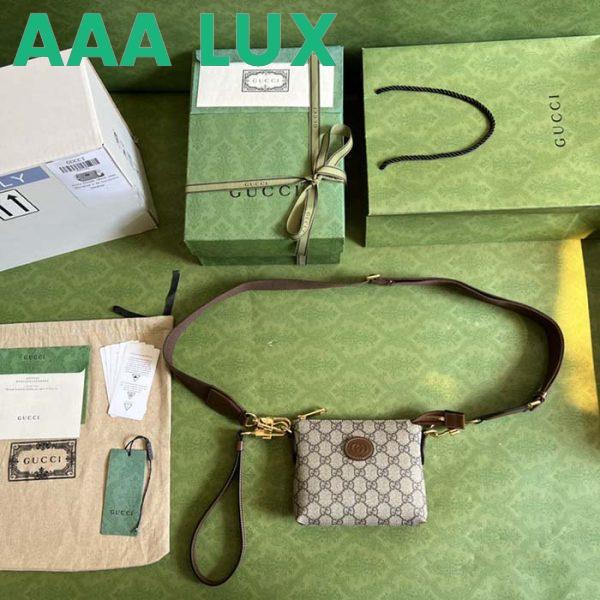 Replica Gucci Unisex Messenger Bag Interlocking G Beige GG Supreme Canvas 9