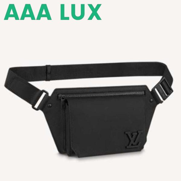 Replica Louis Vuitton LV Unisex Aerogram Slingbag Black Grained Calf Leather