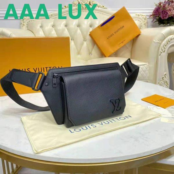 Replica Louis Vuitton LV Unisex Aerogram Slingbag Black Grained Calf Leather 4