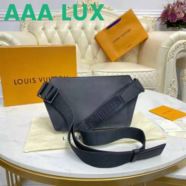 Replica Louis Vuitton LV Unisex Aerogram Slingbag Black Grained Calf Leather 5