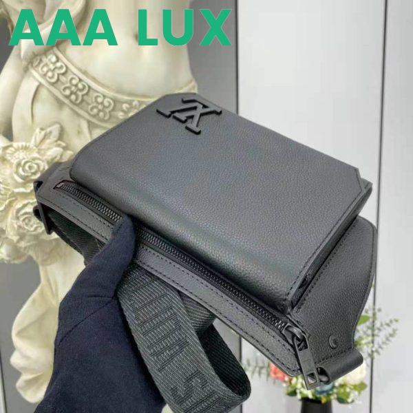 Replica Louis Vuitton LV Unisex Aerogram Slingbag Black Grained Calf Leather 7