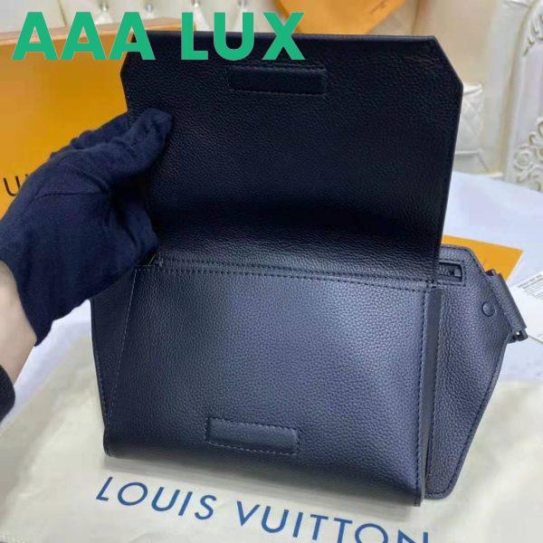Replica Louis Vuitton LV Unisex Aerogram Slingbag Black Grained Calf Leather 10