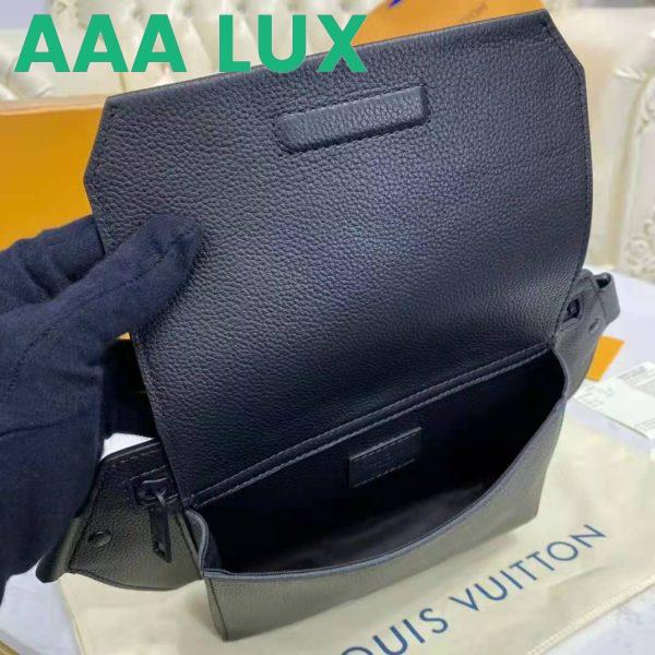Replica Louis Vuitton LV Unisex Aerogram Slingbag Black Grained Calf Leather 11