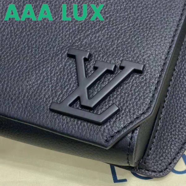 Replica Louis Vuitton LV Unisex Aerogram Slingbag Black Grained Calf Leather 12