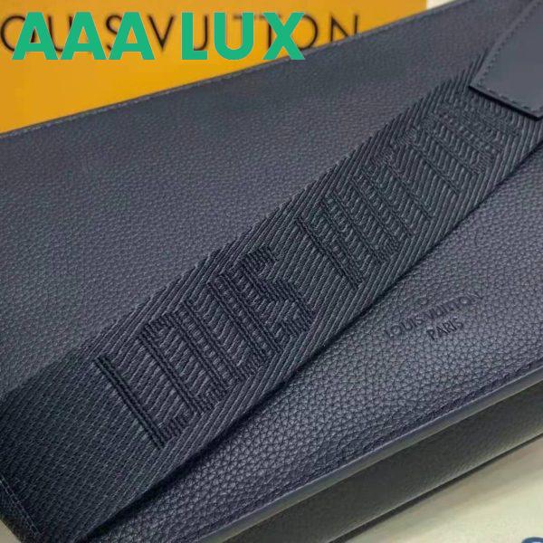 Replica Louis Vuitton LV Unisex Aerogram Slingbag Black Grained Calf Leather 15