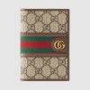 Replica Gucci Unisex Ophidia GG Passport Case GG Supreme Canvas-Beige