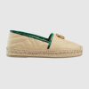 Replica Gucci Women Chevron Leather Espadrille with Double G in 5.1 cm Height-White 13