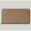 Replica Gucci Unisex Ophidia Jumbo GG Continental Wallet Taupe Leather Double G