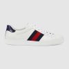 Replica Gucci Unisex Ace Classic Low-Top Leather Sneaker-White