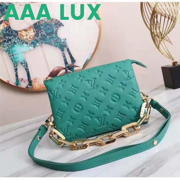 Replica Louis Vuitton LV Women Coussin BB Handbag Emerald Monogram Embossed Puffy Lambskin 3