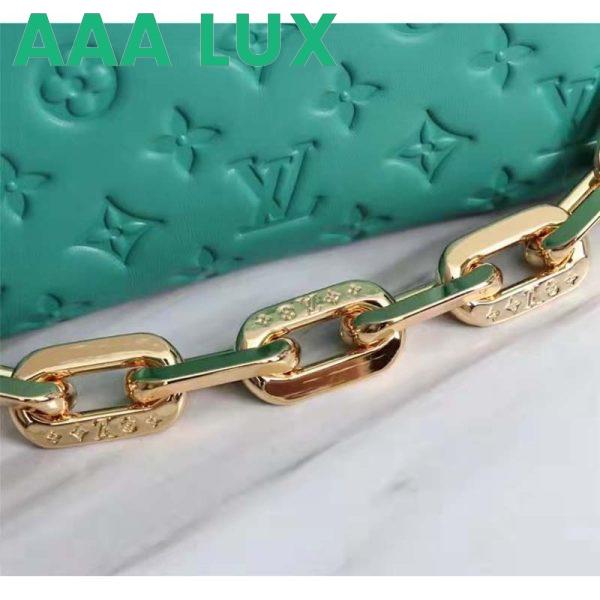 Replica Louis Vuitton LV Women Coussin BB Handbag Emerald Monogram Embossed Puffy Lambskin 8