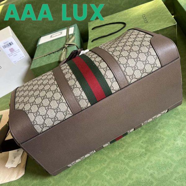 Replica Gucci Unisex Savoy Large Duffle Bag Beige Ebony GG Supreme Canvas Double G 7