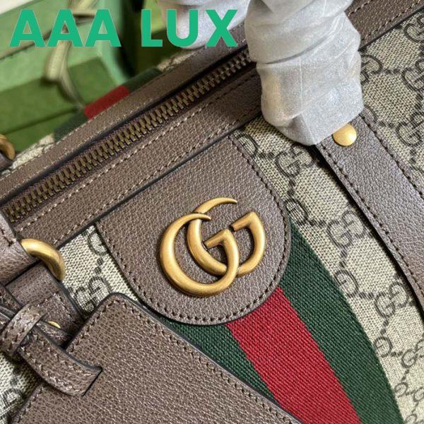 Replica Gucci Unisex Savoy Large Duffle Bag Beige Ebony GG Supreme Canvas Double G 9