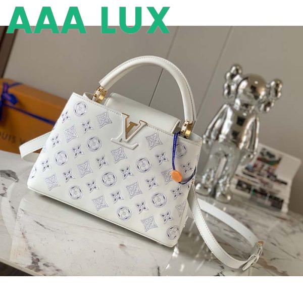 Replica Louis Vuitton LV Women Capucines BB Handbag White Calfskin Cowhide Leather 3