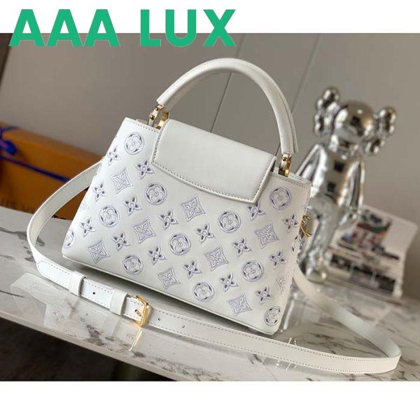 Replica Louis Vuitton LV Women Capucines BB Handbag White Calfskin Cowhide Leather 4