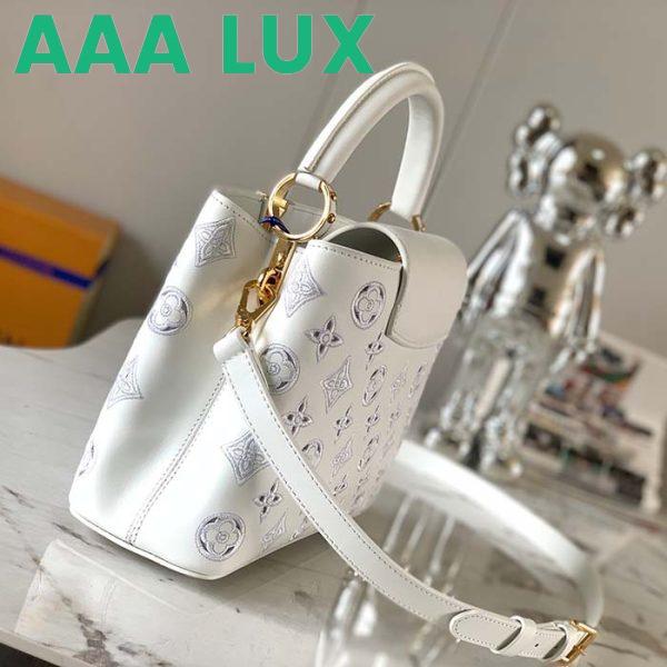Replica Louis Vuitton LV Women Capucines BB Handbag White Calfskin Cowhide Leather 5
