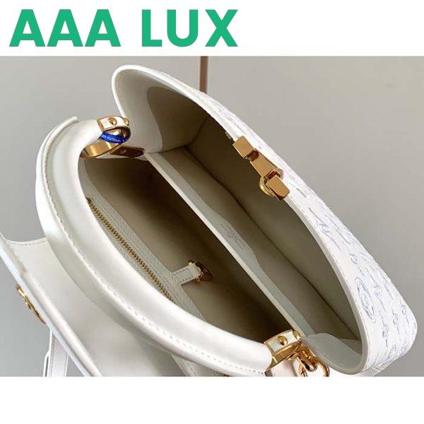 Replica Louis Vuitton LV Women Capucines BB Handbag White Calfskin Cowhide Leather 7