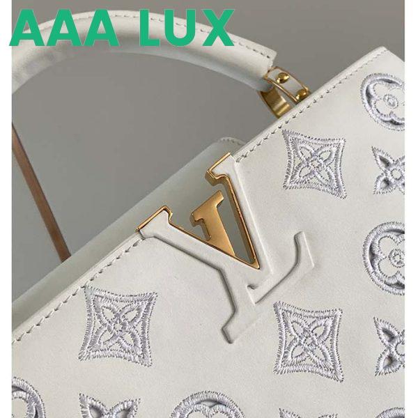 Replica Louis Vuitton LV Women Capucines BB Handbag White Calfskin Cowhide Leather 8