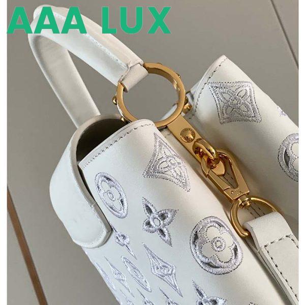 Replica Louis Vuitton LV Women Capucines BB Handbag White Calfskin Cowhide Leather 9
