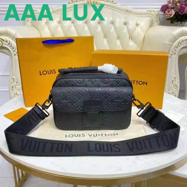 Replica Louis Vuitton LV Unisex S Lock Messenger Black Monogram Embossed Taurillon Cowhide Leather 4