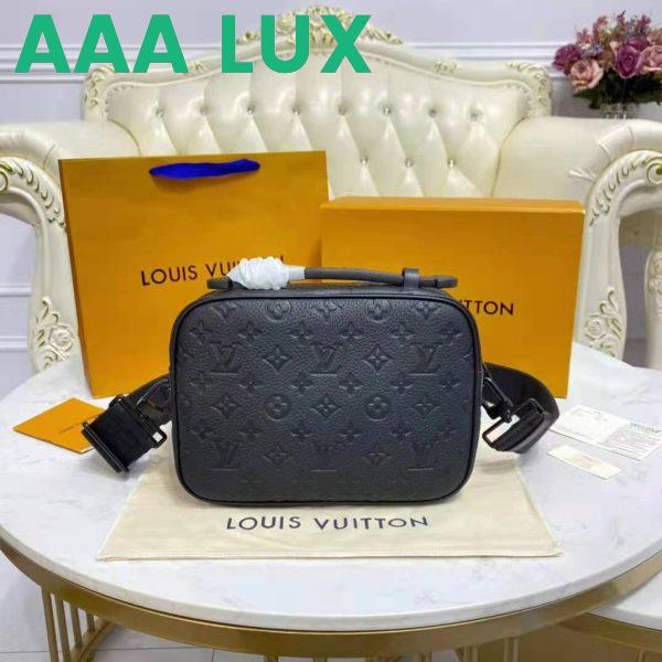 Replica Louis Vuitton LV Unisex S Lock Messenger Black Monogram Embossed Taurillon Cowhide Leather 5