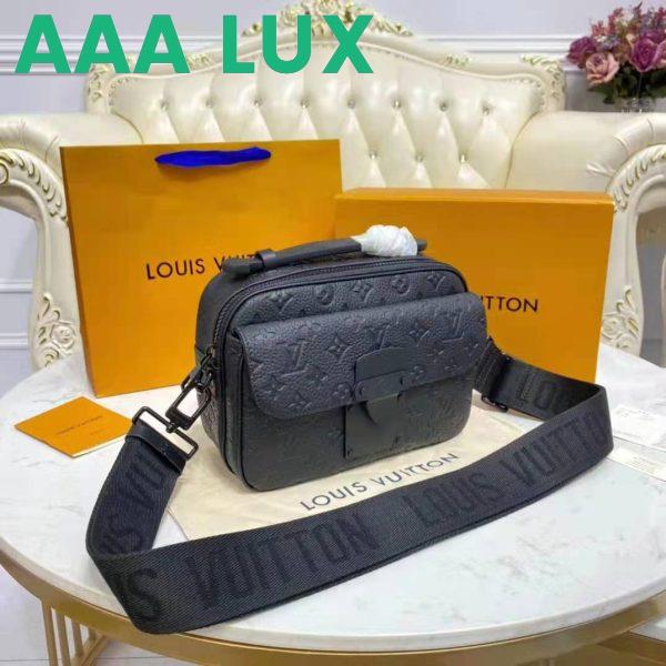 Replica Louis Vuitton LV Unisex S Lock Messenger Black Monogram Embossed Taurillon Cowhide Leather 6