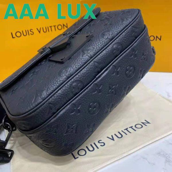 Replica Louis Vuitton LV Unisex S Lock Messenger Black Monogram Embossed Taurillon Cowhide Leather 7