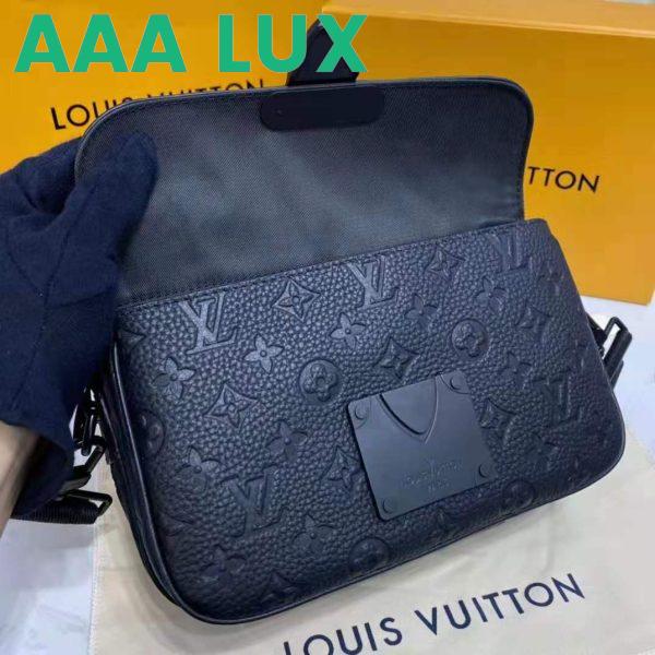 Replica Louis Vuitton LV Unisex S Lock Messenger Black Monogram Embossed Taurillon Cowhide Leather 8