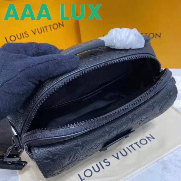 Replica Louis Vuitton LV Unisex S Lock Messenger Black Monogram Embossed Taurillon Cowhide Leather 9