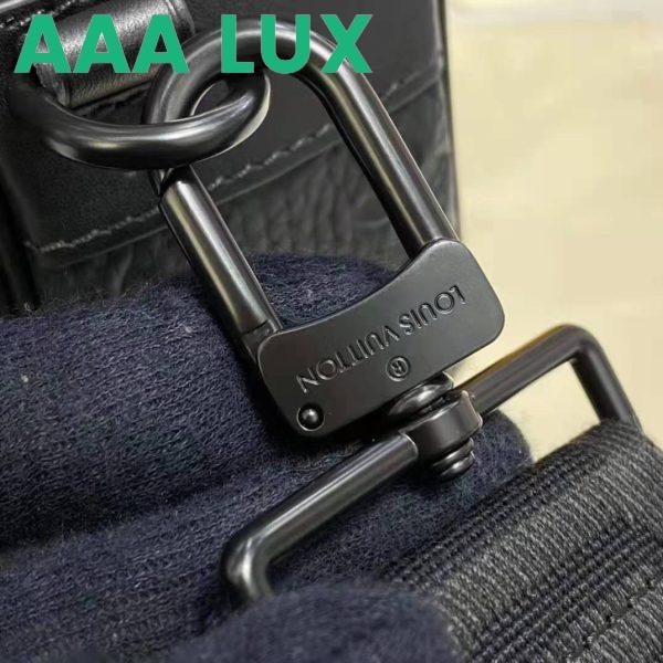 Replica Louis Vuitton LV Unisex S Lock Messenger Black Monogram Embossed Taurillon Cowhide Leather 10