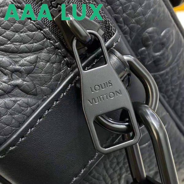 Replica Louis Vuitton LV Unisex S Lock Messenger Black Monogram Embossed Taurillon Cowhide Leather 13