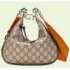 Replica Gucci Women Attache Small Shoulder Bag Beige Ebony GG Supreme Canvas