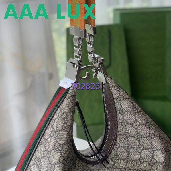 Replica Gucci Women Attache Small Shoulder Bag Beige Ebony GG Supreme Canvas 10