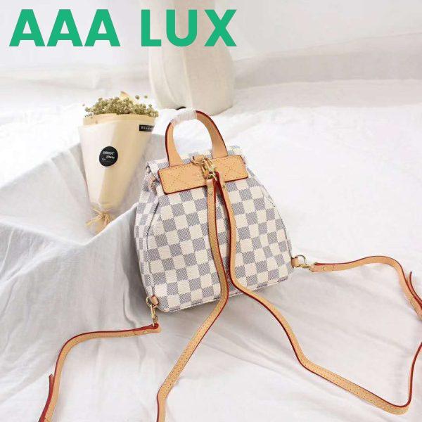Replica Louis Vuitton LV Women Sperone BB Backpack in Damier Azur Canvas-Beige 4