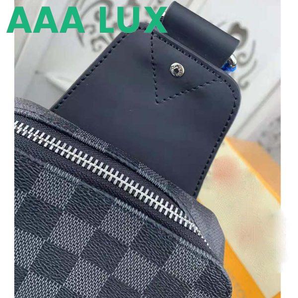 Replica Louis Vuitton LV Men Avenue Sling Bag in Damier Graphite Canvas-Grey 9