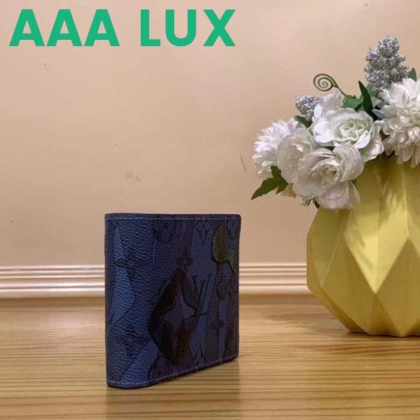 Replica Louis Vuitton LV Unisex Slender Wallet Abyss Blue Monogram Aquagarden Coated Canvas 5