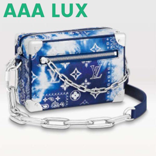 Replica Louis Vuitton LV Unisex Mini Soft Trunk Bag Blue Monogram Bandana Leather