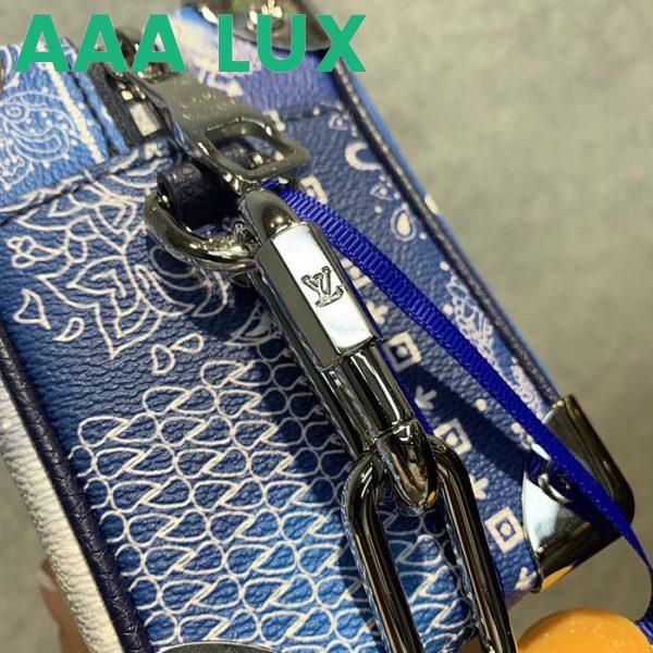 Replica Louis Vuitton LV Unisex Mini Soft Trunk Bag Blue Monogram Bandana Leather 7
