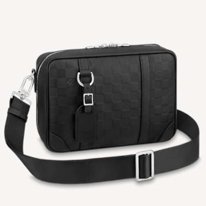 Replica Louis Vuitton LV Unisex Sirius Messenger Bag Damier Infini Onyx Cowhide Leather 2