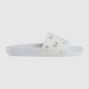 Replica Gucci Women’s Rubber GG Slide Sandal-White
