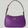 Replica Gucci Women GG Aphrodite Mini Shoulder Bag Double G Purple Soft Leather